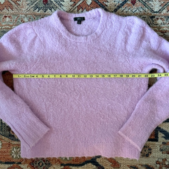 J.Crew Women’s Sweater XL Lavender Purple Alpaca Merino Wool Blend Puffed Sleeve - Picture 5 of 5
